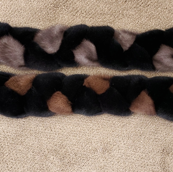 Mink Fur Braided Headband Earwarmer - Picture 2 of 3